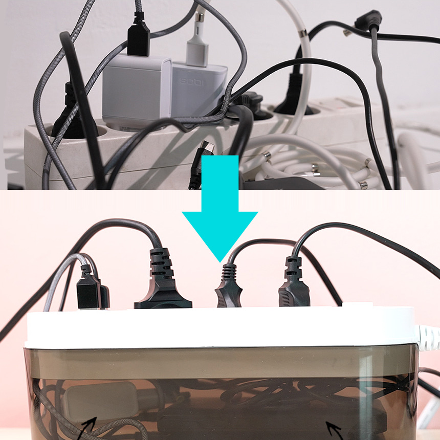 멀티탭과 박스가 하나로 고속충전 USB포트 멀티탭